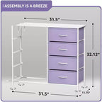 Commode Sorbus 8 tiroirs – Unité de rangement avec cadre en acier, plateau en bois, bacs en tissu – pour chambre à coucher, placard, bureau et plus encore