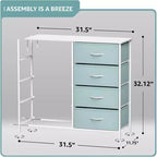 Commode Sorbus 8 tiroirs – Unité de rangement avec cadre en acier, plateau en bois, bacs en tissu – pour chambre à coucher, placard, bureau et plus encore