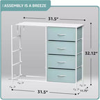 Commode Sorbus 8 tiroirs – Unité de rangement avec cadre en acier, plateau en bois, bacs en tissu – pour chambre à coucher, placard, bureau et plus encore