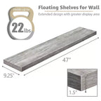 Sorbus Lot de 2 étagères flottantes murales de 119,4 x 23,5 cm – Rangement élégant et fonctionnel