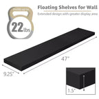 Sorbus Lot de 2 étagères flottantes murales de 119,4 x 23,5 cm – Rangement élégant et fonctionnel
