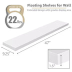 Sorbus Lot de 2 étagères flottantes murales de 119,4 x 23,5 cm – Rangement élégant et fonctionnel