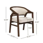 Christopher Knight Home Appleby, chaises de salle à manger capitonnées en bois d'hévéa avec accoudoirs et design incurvé (lot de 2)