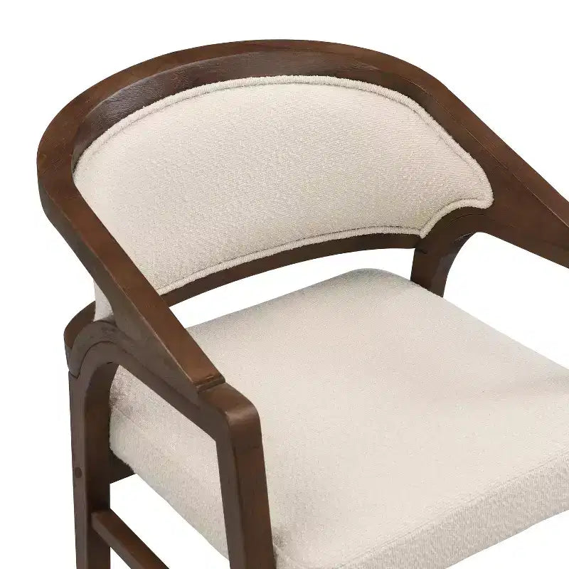 Christopher Knight Home Appleby, chaises de salle à manger capitonnées en bois d'hévéa avec accoudoirs et design incurvé (lot de 2)