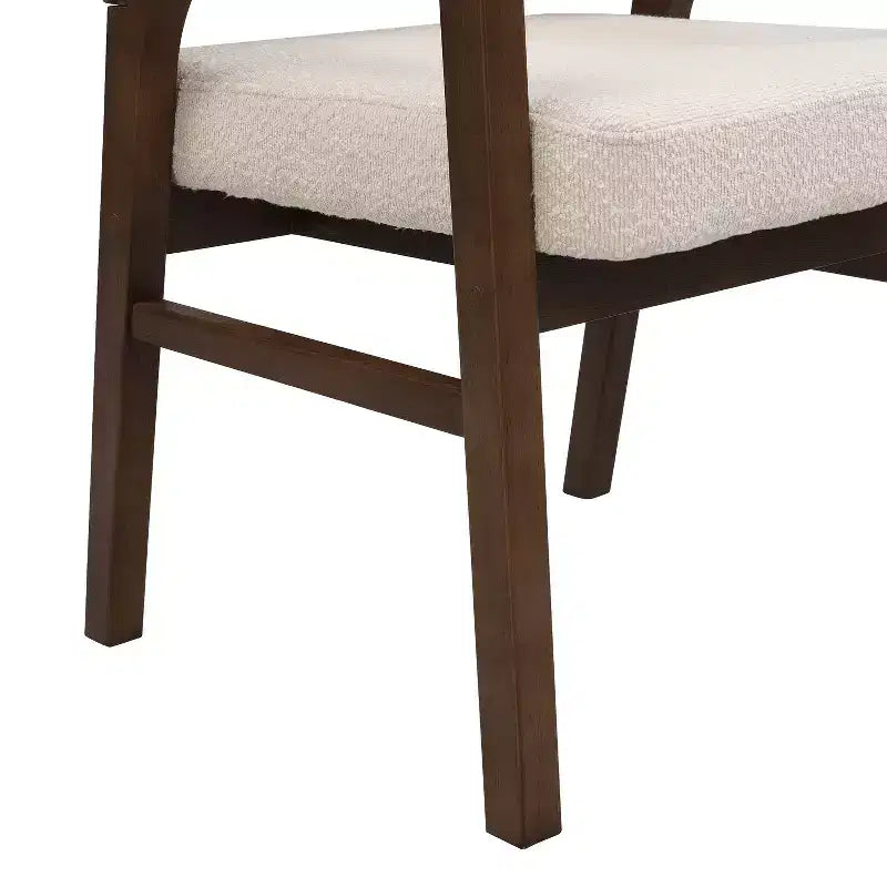 Christopher Knight Home Appleby, chaises de salle à manger capitonnées en bois d'hévéa avec accoudoirs et design incurvé (lot de 2)