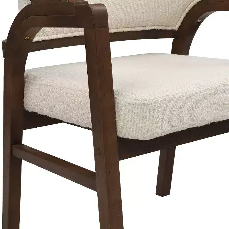 Christopher Knight Home Appleby, chaises de salle à manger capitonnées en bois d'hévéa avec accoudoirs et design incurvé (lot de 2)
