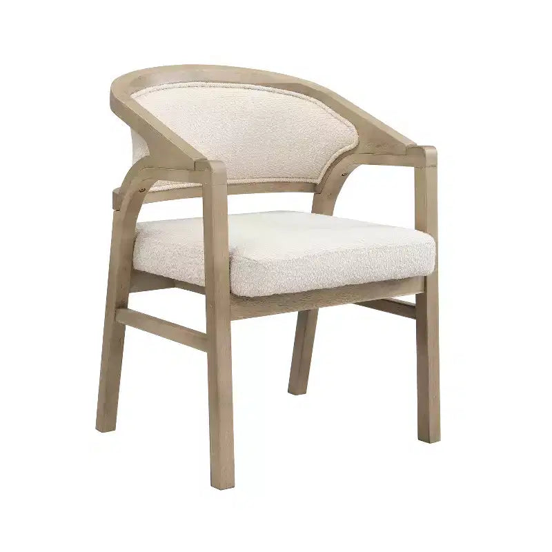 Christopher Knight Home Appleby, chaises de salle à manger capitonnées en bois d'hévéa avec accoudoirs et design incurvé (lot de 2)