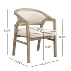 Christopher Knight Home Appleby, chaises de salle à manger capitonnées en bois d'hévéa avec accoudoirs et design incurvé (lot de 2)