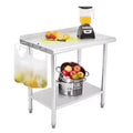 Stainless Steel Table 48x24, Heavy Duty Metal Commercial Prep Table with Storage Racks and Back Panel for Restaurant Kitchens, Home Hotel, Food Prep
