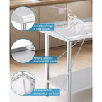 Table en acier inoxydable 48x24, table de préparation commerciale en métal robuste avec étagères de rangement et panneau arrière pour cuisines de restaurant, maisons, hôtels, préparation d'aliments