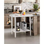 Table en acier inoxydable 48x24, table de préparation commerciale en métal robuste avec étagères de rangement et panneau arrière pour cuisines de restaurant, maisons, hôtels, préparation d'aliments