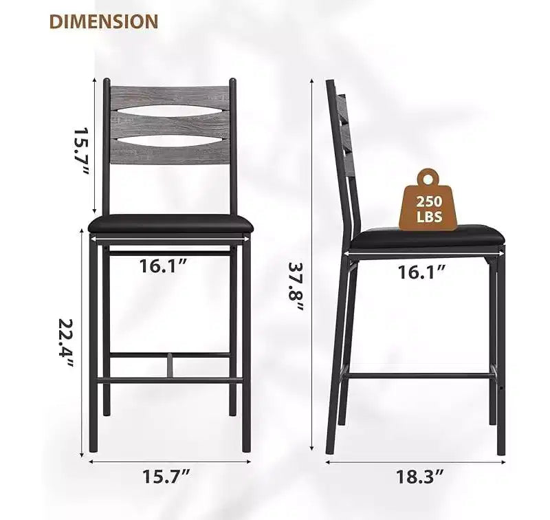 GustoWave Tabourets de Bar à l'assise épaisse (lot de 2) - Tabourets en Similicuir avec Dossier en Bois