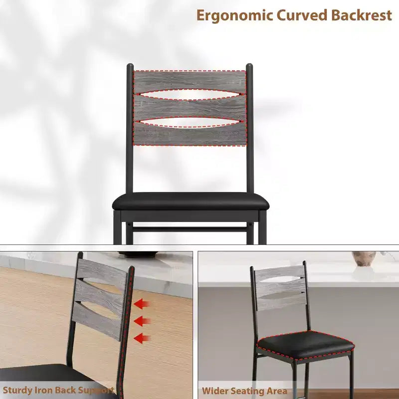 GustoWave Tabourets de Bar à l'assise épaisse (lot de 2) - Tabourets en Similicuir avec Dossier en Bois
