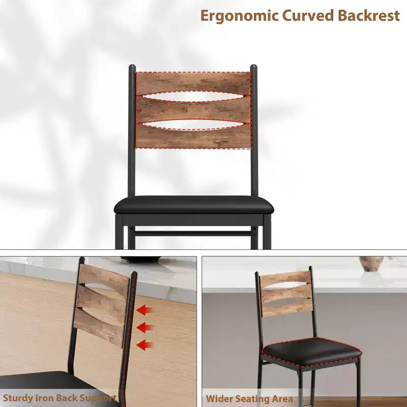 GustoWave Tabourets de Bar à l'assise épaisse (lot de 2) - Tabourets en Similicuir avec Dossier en Bois