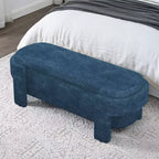 Banc capitonné en tissu de lin CLIHOME avec grand espace de rangement, poufs pour le salon, l'entrée et la chambre à coucher