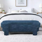 Banc capitonné en tissu de lin CLIHOME avec grand espace de rangement, poufs pour le salon, l'entrée et la chambre à coucher