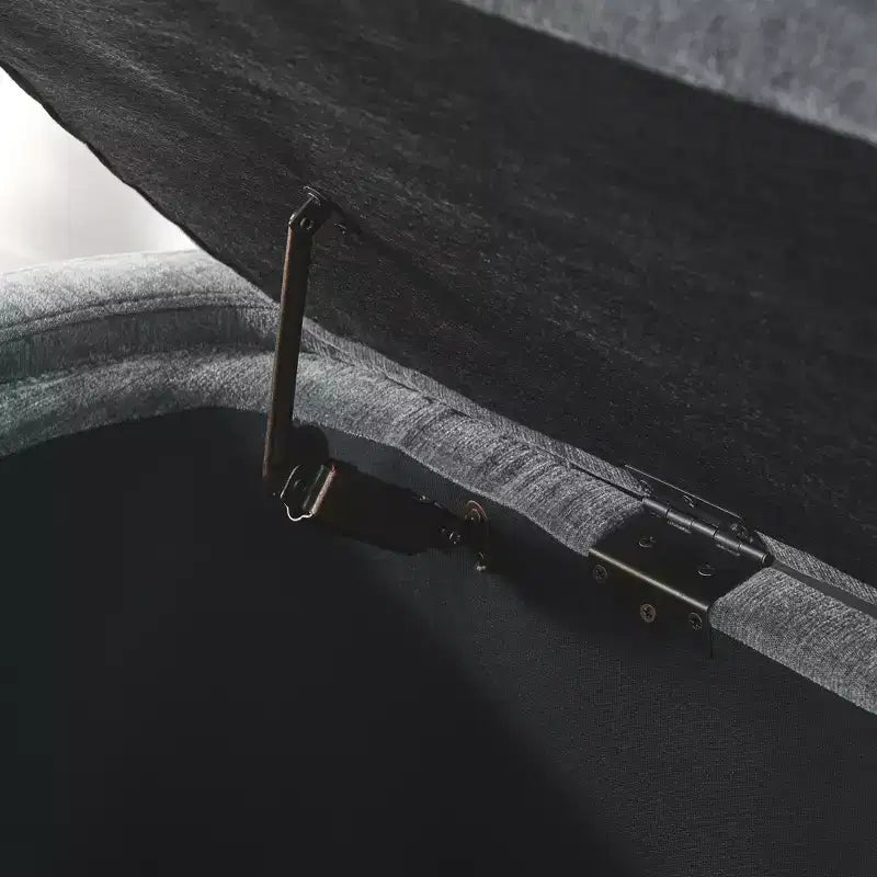 Banc capitonné en tissu de lin CLIHOME avec grand espace de rangement, poufs pour le salon, l'entrée et la chambre à coucher