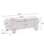 Banc capitonné en tissu de lin CLIHOME avec grand espace de rangement, poufs pour le salon, l'entrée et la chambre à coucher