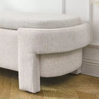 Banc capitonné en tissu de lin CLIHOME avec grand espace de rangement, poufs pour le salon, l'entrée et la chambre à coucher