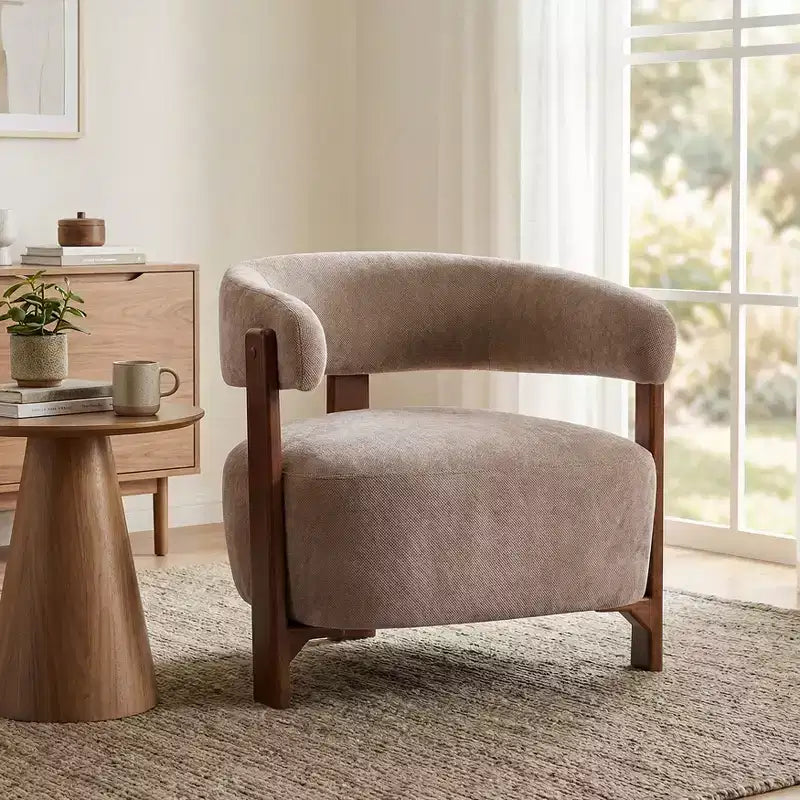 Fauteuil d'appoint rembourré Aubert Modern en bois d'hévéa Christopher Knight Home