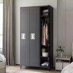 Casier métallique pour employés, armoire de rangement à 3 portes à combinaison, casier métallique en acier pour la maison, le bureau, l'école, la salle de sport, montage requis