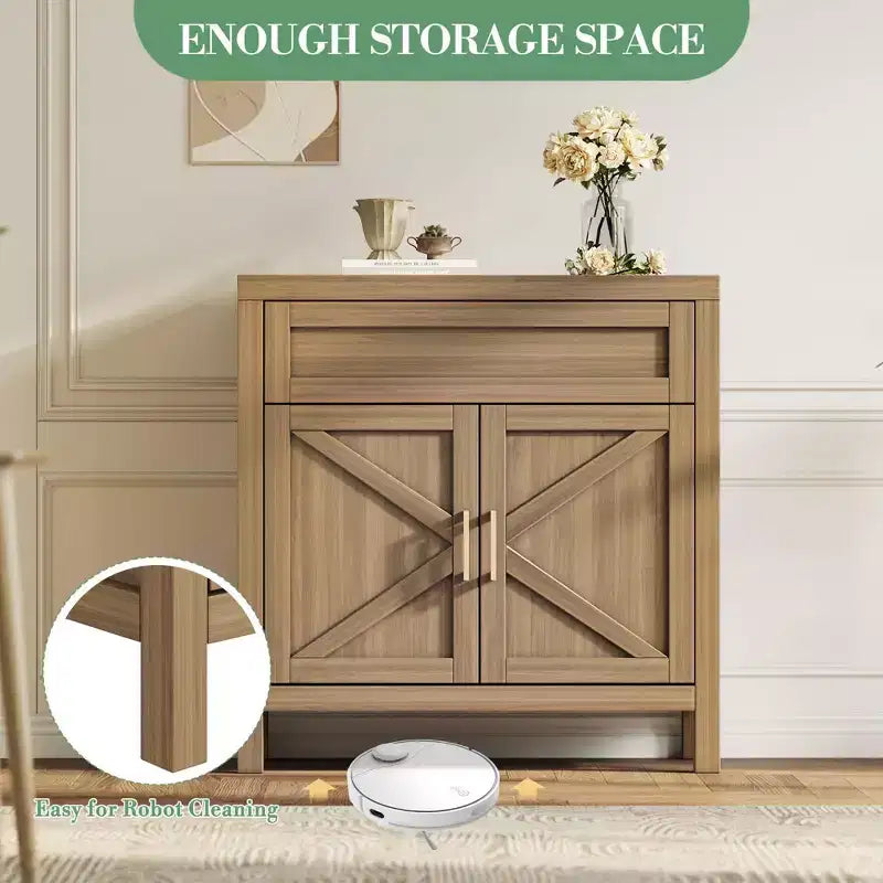 1 tiroir et 2 portes, meuble de rangement, buffet moderne avec étagère réglable,