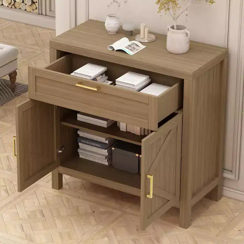 1 tiroir et 2 portes, meuble de rangement, buffet moderne avec étagère réglable,