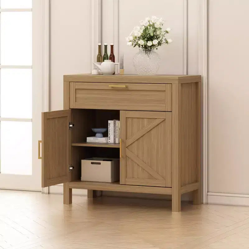 1 tiroir et 2 portes, meuble de rangement, buffet moderne avec étagère réglable,
