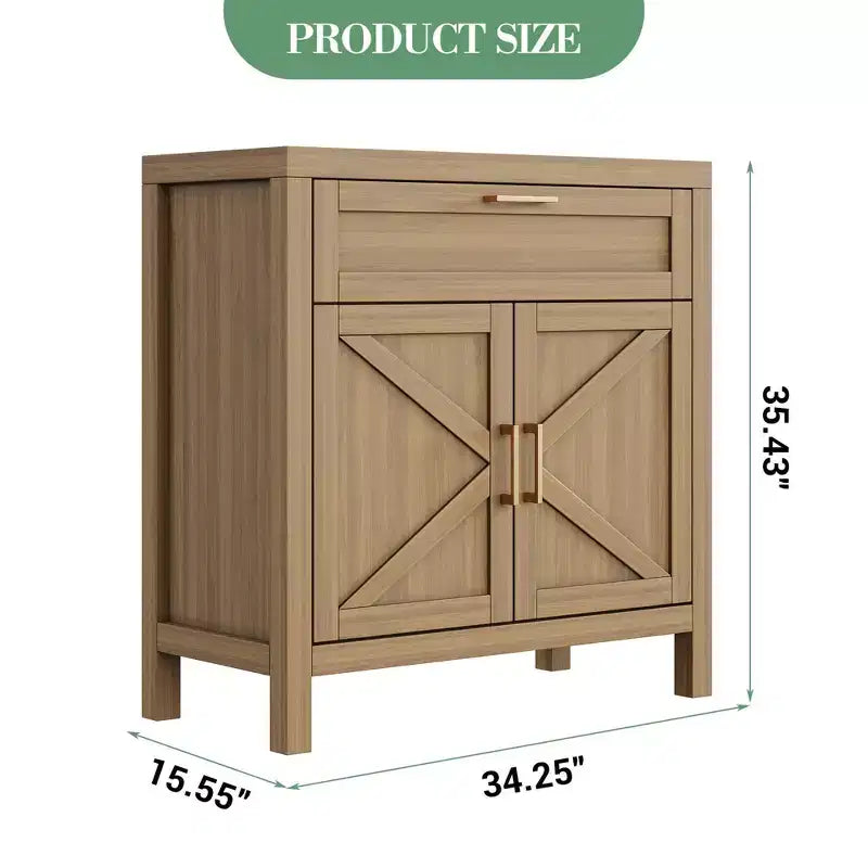 1 tiroir et 2 portes, meuble de rangement, buffet moderne avec étagère réglable,