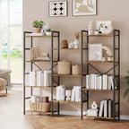 Bibliothèque à étagères réglables de style industriel avec niveaux d'affichage ouverts, adaptée aux salons, maisons et bureaux