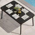 COZONY Dining Table with Tempered Glass Top and Metal Frame, Modern Kitchen Table for Home Apartment Restaurant and Cafe