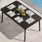 COZONY Dining Table with Tempered Glass Top and Metal Frame, Modern Kitchen Table for Home Apartment Restaurant and Cafe