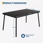 Table à manger COZONY avec plateau en verre trempé et cadre en métal, table de cuisine moderne pour maison, appartement, restaurant et café