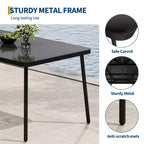 Table à manger COZONY avec plateau en verre trempé et cadre en métal, table de cuisine moderne pour maison, appartement, restaurant et café
