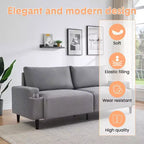Canapé moderne 81, petits canapés avec porte-gobelet et sac de rangement, facile à installer, 3 places, assise profonde, pour appartement, chambre à coucher, dortoir