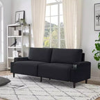 Canapé moderne 81, petits canapés avec porte-gobelet et sac de rangement, facile à installer, 3 places, assise profonde, pour appartement, chambre à coucher, dortoir