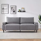 Canapé moderne 81, petits canapés avec porte-gobelet et sac de rangement, facile à installer, 3 places, assise profonde, pour appartement, chambre à coucher, dortoir