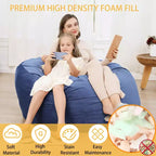 Fauteuil géant en forme de pouf avec mousse à mémoire de forme à haut rebond, grands poufs de 1,2 m, canapé pouf confortable, grand pouf rond et doux