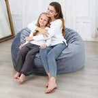 Fauteuil géant en forme de pouf avec mousse à mémoire de forme à haut rebond, grands poufs de 1,2 m, canapé pouf confortable, grand pouf rond et doux