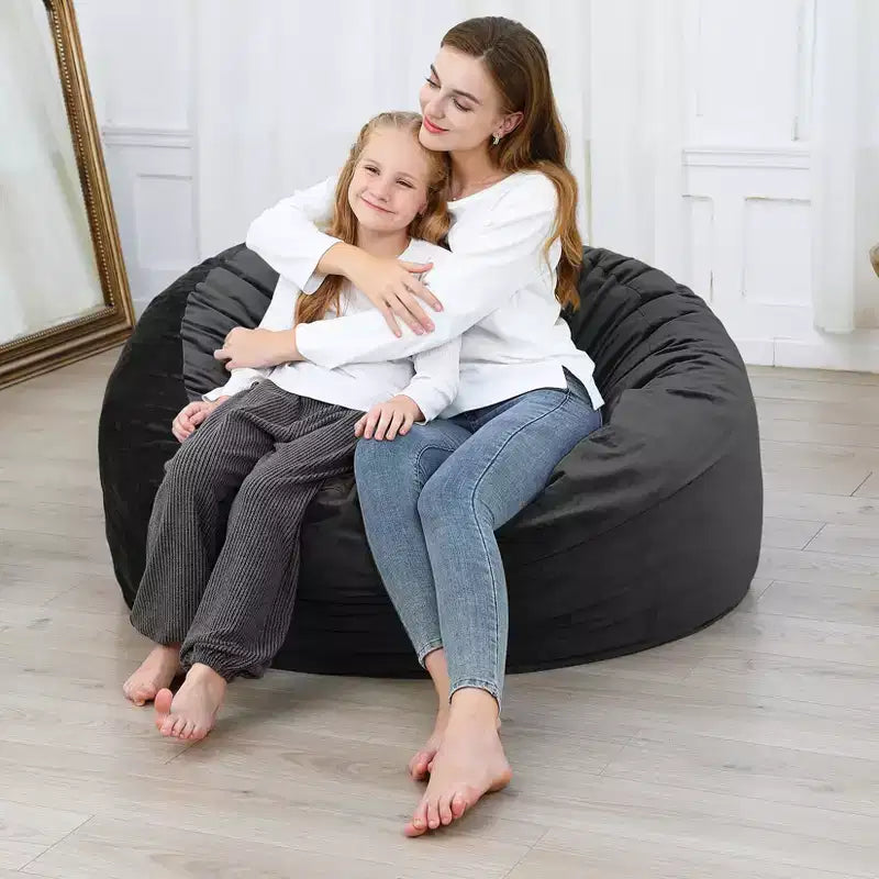 Fauteuil géant en forme de pouf avec mousse à mémoire de forme à haut rebond, grands poufs de 1,2 m, canapé pouf confortable, grand pouf rond et doux