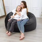 Fauteuil géant en forme de pouf avec mousse à mémoire de forme à haut rebond, grands poufs de 1,2 m, canapé pouf confortable, grand pouf rond et doux