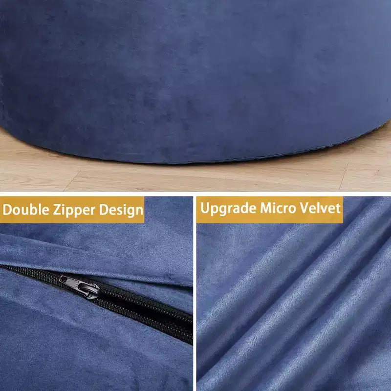 Fauteuil géant en forme de pouf avec mousse à mémoire de forme à haut rebond, grands poufs de 1,2 m, canapé pouf confortable, grand pouf rond et doux