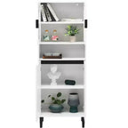 CLIHOME Bibliothèque haute 4 portes en verre trempé, armoire de rangement utilitaire avec étagères réglables