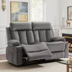 Canapé inclinable VEVOR Loveseat, canapé inclinable électrique avec chauffage et massage, canapé inclinable électrique en velours doux avec ports USB, porte-gobelets, gris