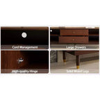 JVNOXK-Meuble TV moderne médiéval avec tiroirs de rangement, meuble média pour salon ou chambre à coucher
