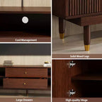 JVNOXK-Meuble TV moderne médiéval avec tiroirs de rangement, meuble média pour salon ou chambre à coucher