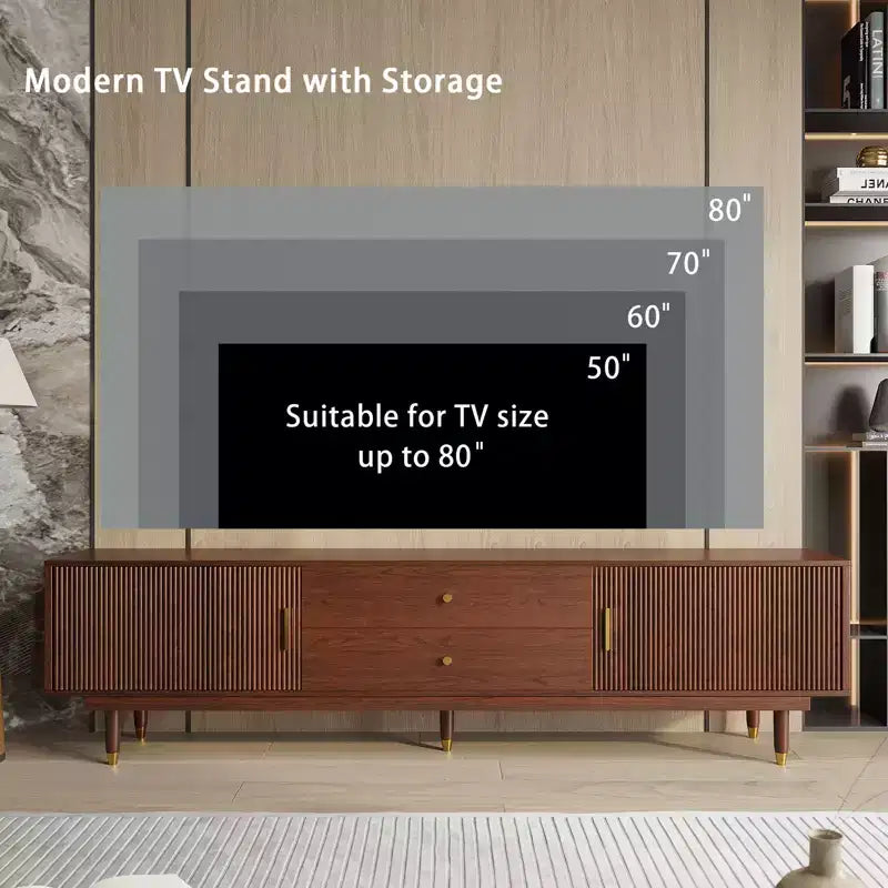 JVNOXK-Meuble TV moderne médiéval avec tiroirs de rangement, meuble média pour salon ou chambre à coucher