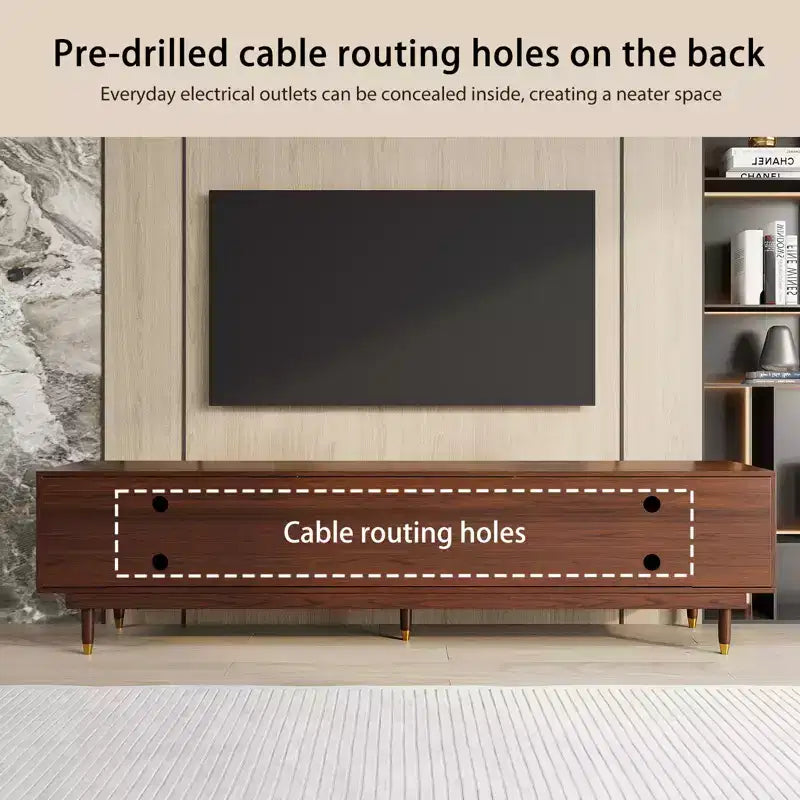 JVNOXK-Meuble TV moderne médiéval avec tiroirs de rangement, meuble média pour salon ou chambre à coucher