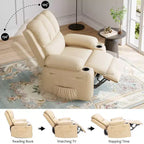 Fauteuil inclinable électrique en cuir PU 37,4, fauteuil inclinable réglable, largeur d'assise, porte-gobelets, canapé simple ergonomique, pour salon, chambre à coucher