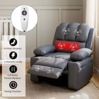 Fauteuil inclinable électrique en cuir PU 37,4, fauteuil inclinable réglable, largeur d'assise, porte-gobelets, canapé simple ergonomique, pour salon, chambre à coucher
